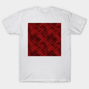 Ringed Scales in Black and Ruby Red Vintage Faux Foil Art Deco Vintage Foil Pattern T-Shirt